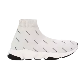 Кроссовки Balenciaga Speed Trainer Mid 'Allover Logo - Pearl Grey', серый