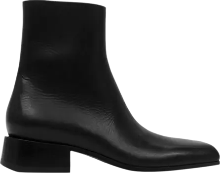 Кроссовки Balenciaga Square Toe Leather Ankle Boot 'Black', черный