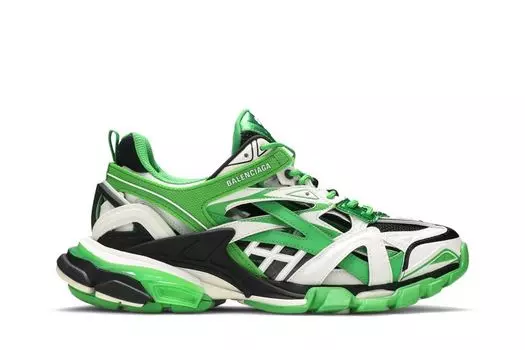 Кроссовки Balenciaga Track.2 Sneaker 'White Green', зеленый