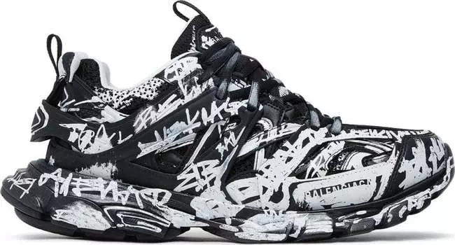 Кроссовки Balenciaga Track Sneaker 'Graffiti - Black White', черный