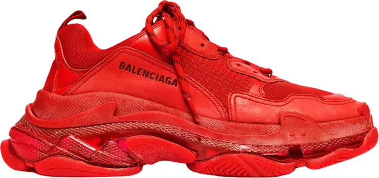 Кроссовки Balenciaga Triple S Clear Sole Sneaker Red 2019, красный
