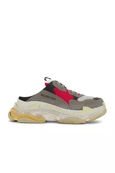 Кроссовки Balenciaga Triple S Mule, цвет Grey & Red