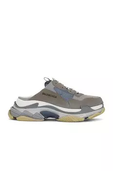 Кроссовки Balenciaga Triple S Mule, цвет Grey & Blue
