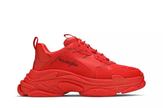 Кроссовки Balenciaga Triple S Sneaker 'Allover Logo - Red', красный