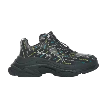 Кроссовки Balenciaga Triple S Sneaker 'Allover Logo - Black Multi', черный