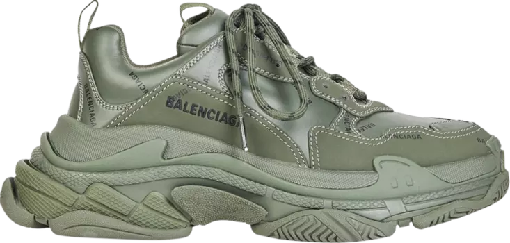 Кроссовки Balenciaga Triple S Sneaker Allover Logo - Dark Green, зеленый