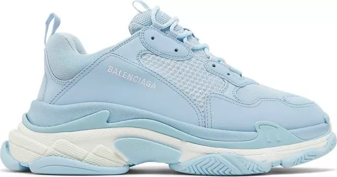 Кроссовки Balenciaga Triple S Sneaker Allover Logo - Light Blue, синий