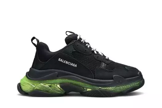 Кроссовки Balenciaga Triple S Sneaker 'Black Yellow Fluo', черный