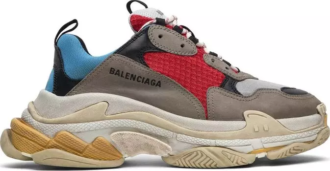 Кроссовки Balenciaga Triple S Sneaker Blue Red 2018, синий