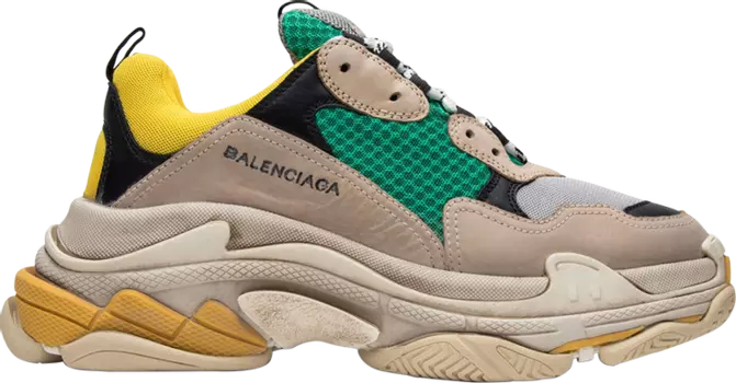 Кроссовки Balenciaga Triple S Sneaker Green Yellow 2018, зеленый