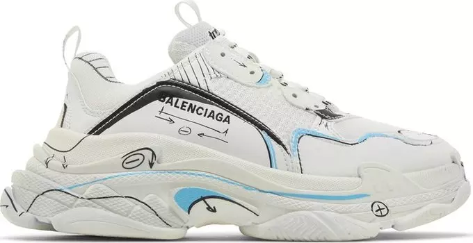 Кроссовки Balenciaga Triple S Sneaker 'Sketch - White', белый