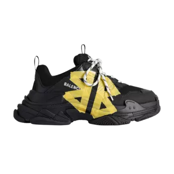 Кроссовки Balenciaga Triple S Sneaker 'Tape Type - Black Yellow', черный