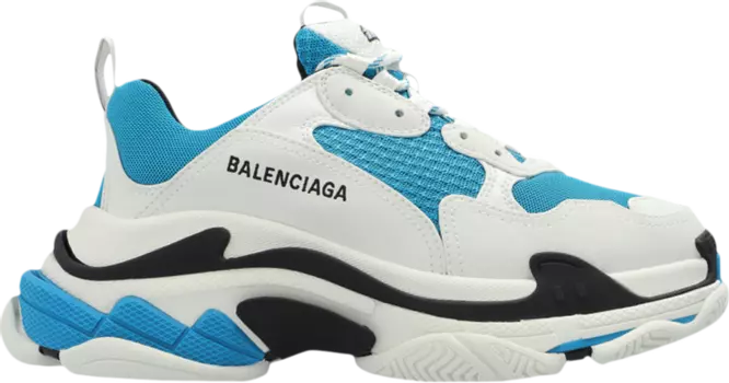 Кроссовки Balenciaga Triple S Sneaker White Carib Blue, синий