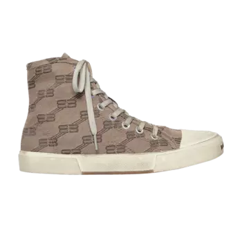 Кроссовки Balenciaga Wmns Paris High 'BB Monogram - Dark Mink Grey', серый