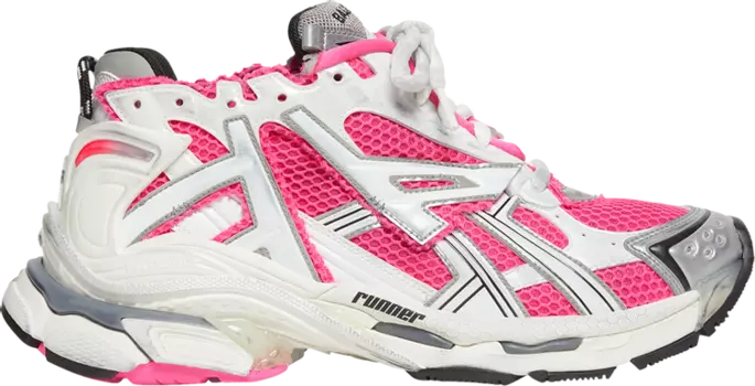 Кроссовки Balenciaga Wmns Runner Sneaker White Neon Pink, розовый
