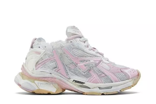 Кроссовки Balenciaga Wmns Runner Sneaker White Pink, белый
