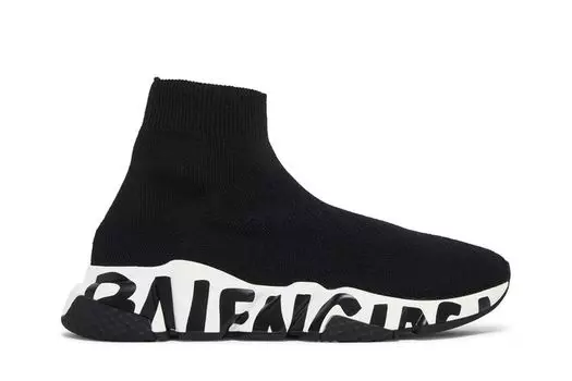 Кроссовки Balenciaga Wmns Speed Sneaker 'Midsole Graffiti - Black White', черный