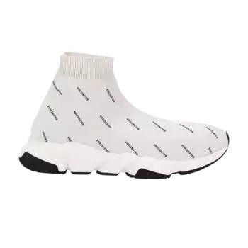 Кроссовки Balenciaga Wmns Speed Trainer Allover Logo - Pearl Grey, белый