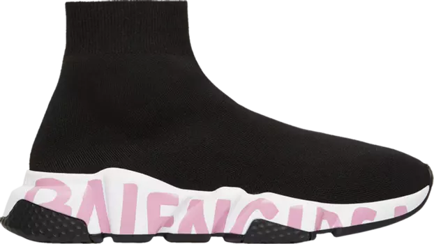 Кроссовки Balenciaga Wmns Speed Trainer Midsole Logo - Black Pink, черный