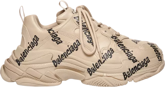 Кроссовки Balenciaga Wmns Triple S Logotype - Beige, коричневый