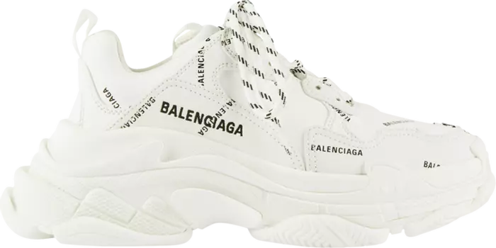 Кроссовки Balenciaga Wmns Triple S Sneaker All Over Logo - White, белый