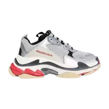 Кроссовки Balenciaga Wmns Triple S Sneaker Silver Black Red, серебряный