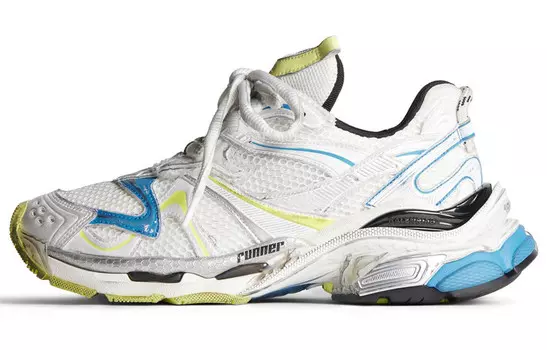 Кроссовки Balenciaga Worn-Out для бега, белый / желтый / синий