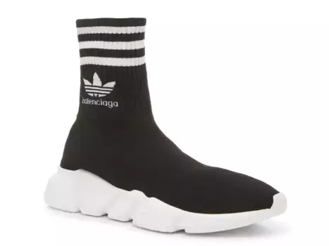 Кроссовки Balenciaga x adidas Speed High-Top — женские, черные/белые