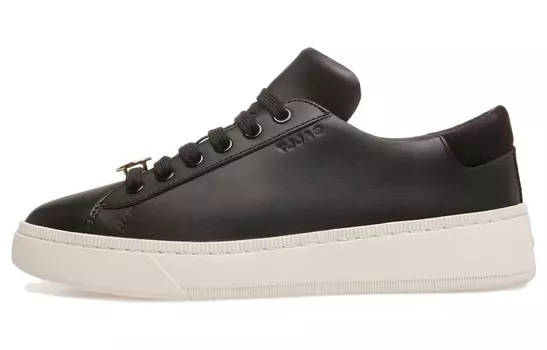 Кроссовки BALLY Logo-plaque Leather Sneakers, черный/белый