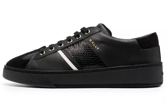 Кроссовки BALLY Low-top Lace-up Leather Sneakers, черный