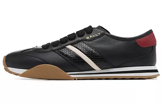 Кроссовки BALLY Panelled Leather Sneakers, черный