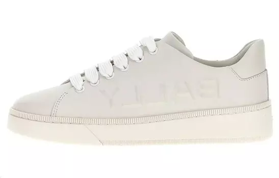 Кроссовки BALLY Reka Logo-embossed Leather Sneakers, белый
