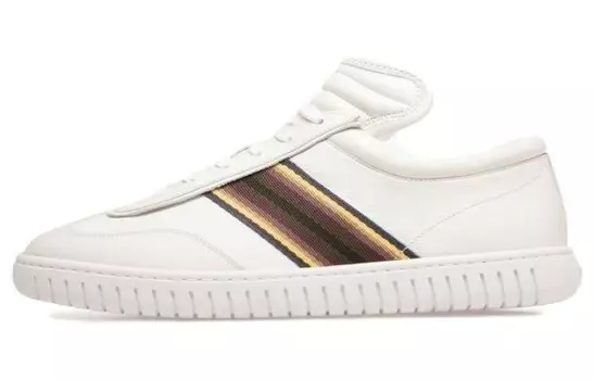Кроссовки BALLY Side-stripe Leather Sneakers, белый