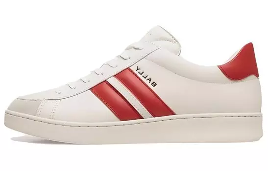 Кроссовки BALLY Stripe-detail Leather Sandals, белый/красный