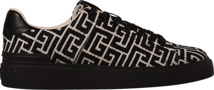 Кроссовки Balmain B-Court Low Black Monogram, черный