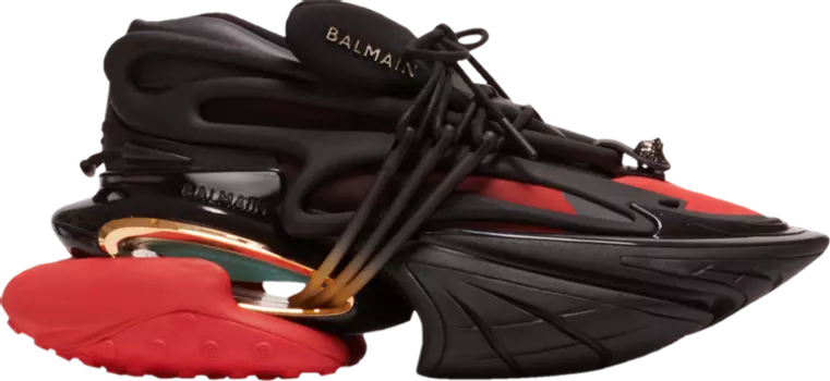 Кроссовки Balmain Unicorn Low Black Red, черный