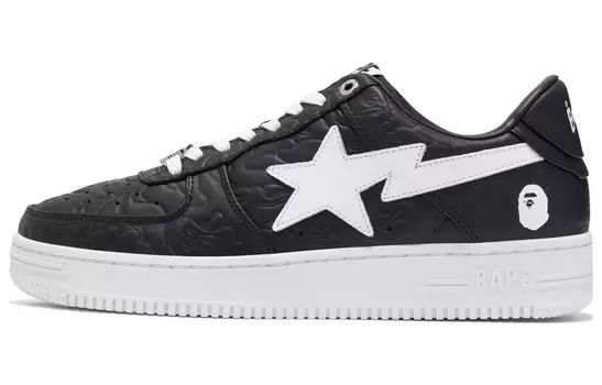 Кроссовки BAPE A BATHING APE Bape Sta Low #3 Line Camo Black, черный/белый