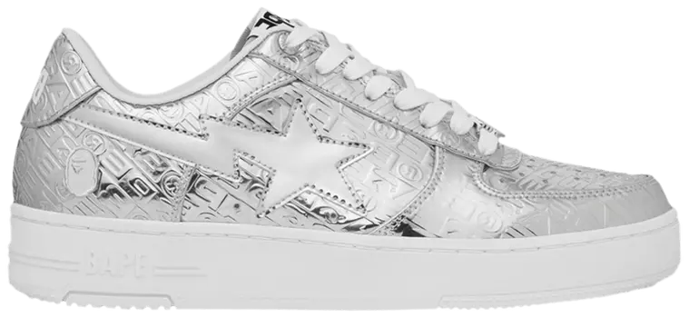 Кроссовки BAPE Bapesta #5 'Silver Monogram', серебряный