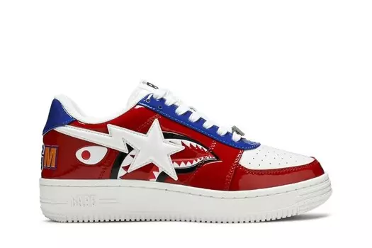 Кроссовки BAPE Bapesta Low M2 Red Shark Face, красный