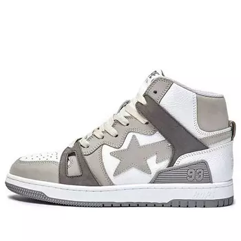 Кроссовки bape sta 93 high 'grey white' A Bathing Ape, серый