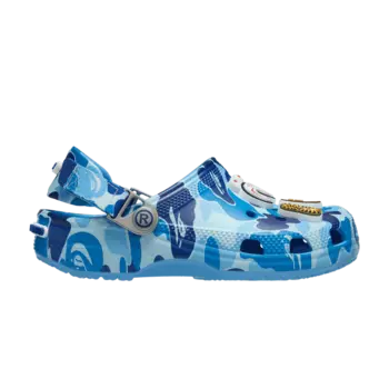 Кроссовки BAPE x Classic Clog Kids 'ABC Camo - Blue', синий