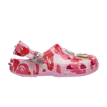 Кроссовки BAPE x Classic Clog Kids 'ABC Camo - Pink', розовый