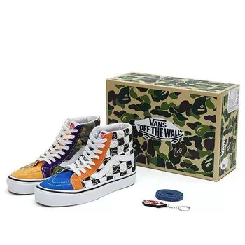 Кроссовки bape x sk8-hi 36 dx 'multi camo' Vans, черный