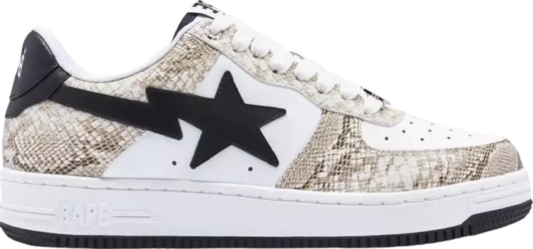 Кроссовки Bapesta Beige Snakeskin, загар