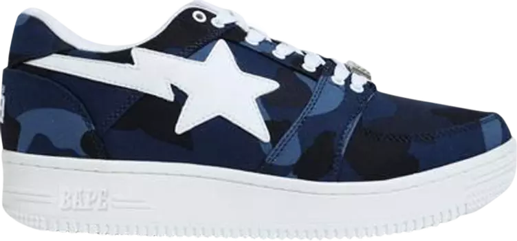 Кроссовки Bapesta Canvas Low Navy Camo, синий