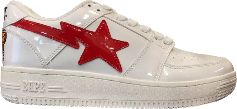 Кроссовки Bapesta Low White Red, белый