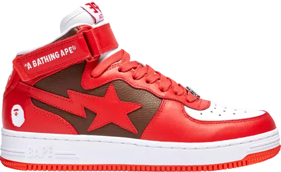 Кроссовки Bapesta Mid #2 Red, красный