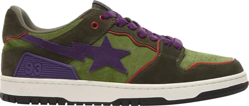 Кроссовки Bapesta Sk8 Green Dark Purple, зеленый