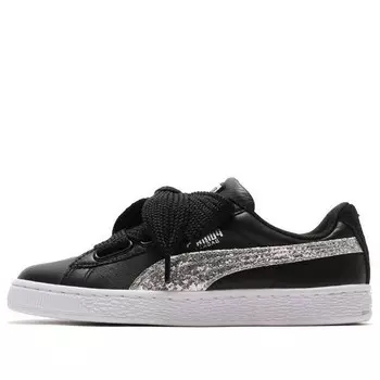 Кроссовки basket heart 'black silver glitter' Puma, черный