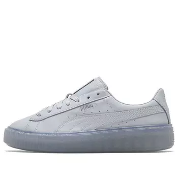 Кроссовки basket platform core light blue/silvery low board shoes Puma, голубой